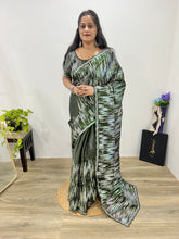 Jimmy Choo Sequence Worked Mahendi Color Saree